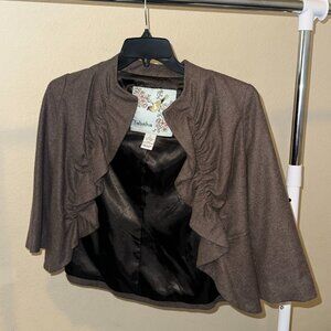 Tabitha Wool-Blend Ruffle Open Jacket – Size 4 | $40 ($200 Retail)